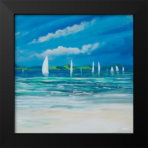 Sail Away Beach II Black Modern Wood Framed Art Print by Meneely, Dan