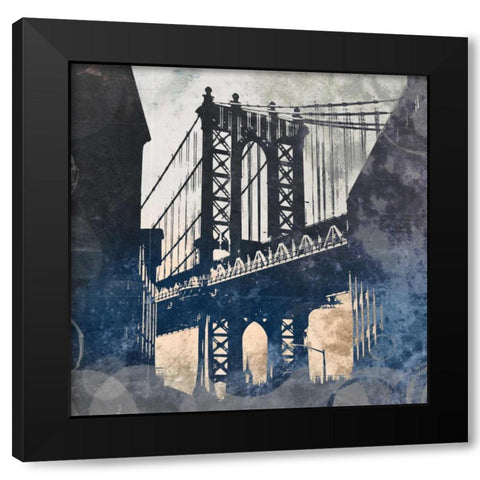 NY Bridge at Dusk II Black Modern Wood Framed Art Print by Meneely, Dan