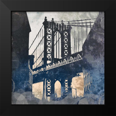 NY Bridge at Dusk II Black Modern Wood Framed Art Print by Meneely, Dan