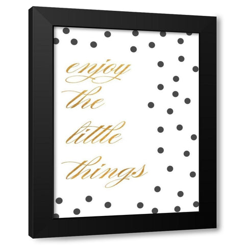 Enjoy I Black Modern Wood Framed Art Print by SD Graphics Studio