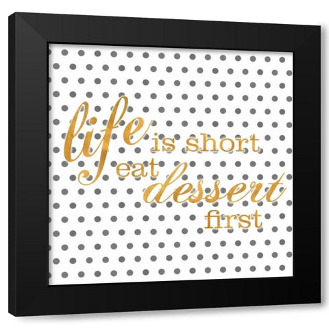 Life Square I Black Modern Wood Framed Art Print by SD Graphics Studio