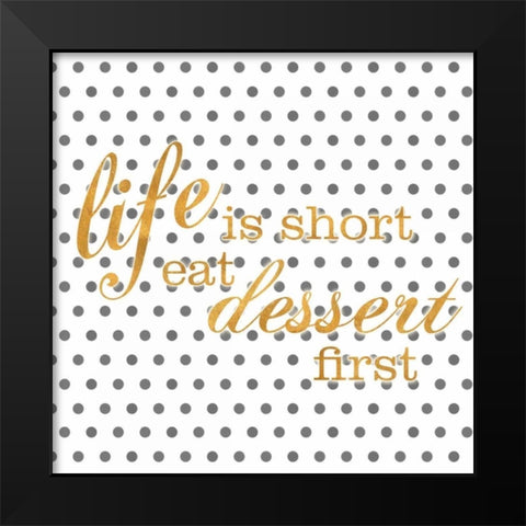 Life Square I Black Modern Wood Framed Art Print by SD Graphics Studio