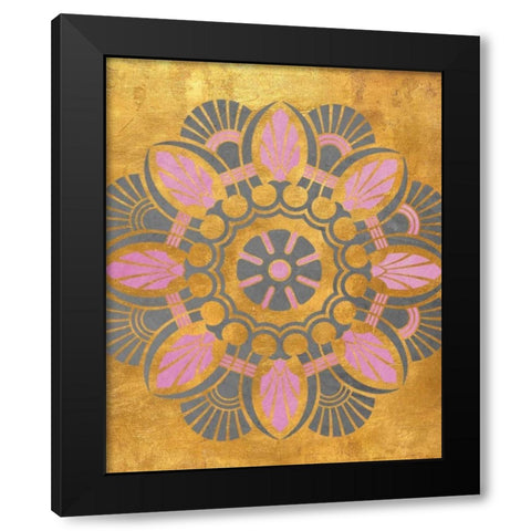 Gray and Pink Medallion II Black Modern Wood Framed Art Print by Studio, SD Graphics