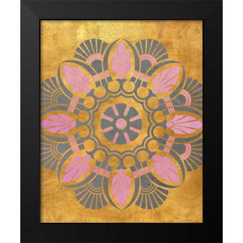 Gray and Pink Medallion II Black Modern Wood Framed Art Print by Studio, SD Graphics