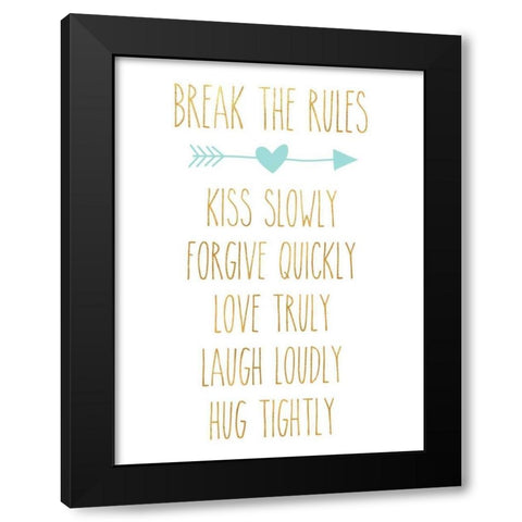 Break the Rules II Black Modern Wood Framed Art Print with Double Matting by SD Graphics Studio