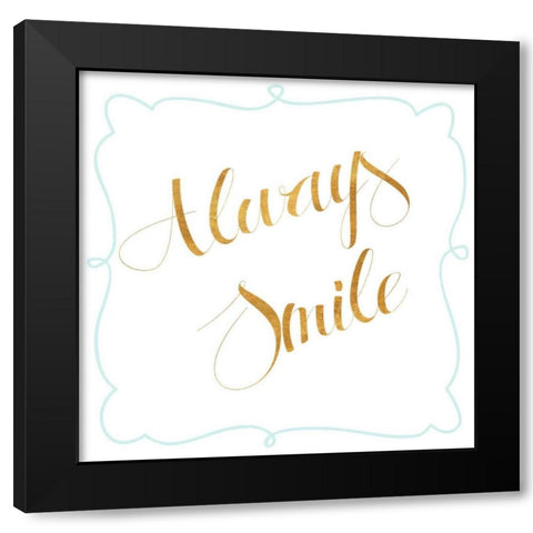 Beautiful and Smile II Black Modern Wood Framed Art Print by SD Graphics Studio