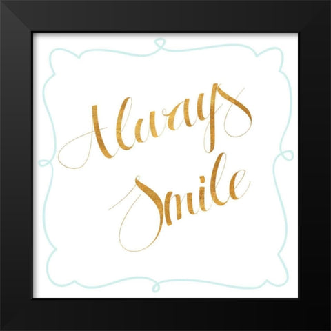 Beautiful and Smile II Black Modern Wood Framed Art Print by SD Graphics Studio