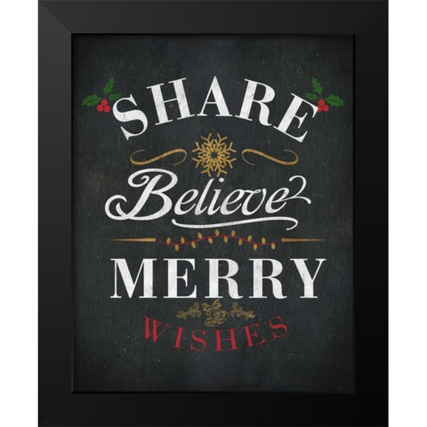 Dream Shine Chalk II Black Modern Wood Framed Art Print by Studio, SD Graphics