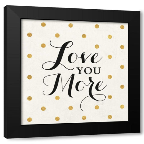 Love Words Black I Black Modern Wood Framed Art Print with Double Matting by SD Graphics Studio