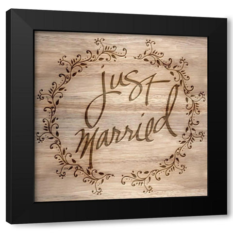Just Married Black Modern Wood Framed Art Print by Studio, Sd Graphics