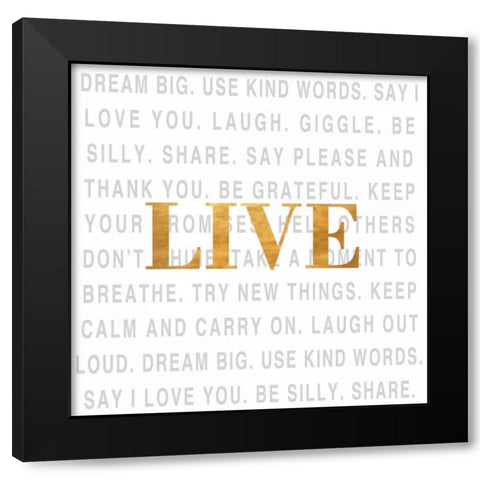 Gold Love Type I (Live) Black Modern Wood Framed Art Print with Double Matting by SD Graphics Studio