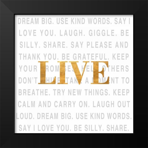 Gold Love Type I (Live) Black Modern Wood Framed Art Print by SD Graphics Studio