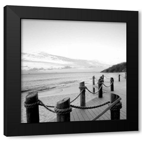 Dockside Paradise I Black Modern Wood Framed Art Print with Double Matting by Bryant, Susan
