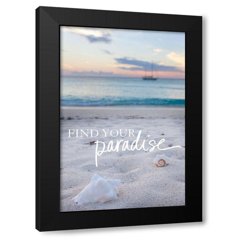 Find Your Paradise Black Modern Wood Framed Art Print by Bryant, Susan