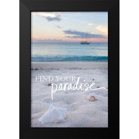 Find Your Paradise Black Modern Wood Framed Art Print by Bryant, Susan