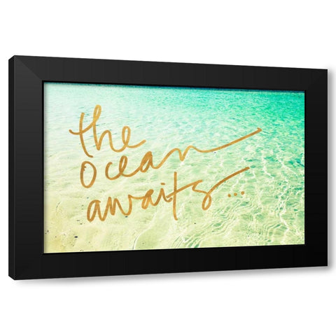 The Ocean Awaits Black Modern Wood Framed Art Print by Bryant, Susan