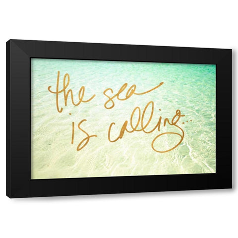 The Sea is Calling Black Modern Wood Framed Art Print by Bryant, Susan