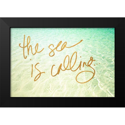 The Sea is Calling Black Modern Wood Framed Art Print by Bryant, Susan