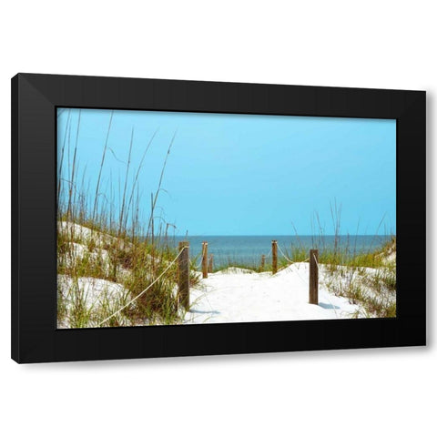 White Sandy Beach I Black Modern Wood Framed Art Print by Peck, Gail