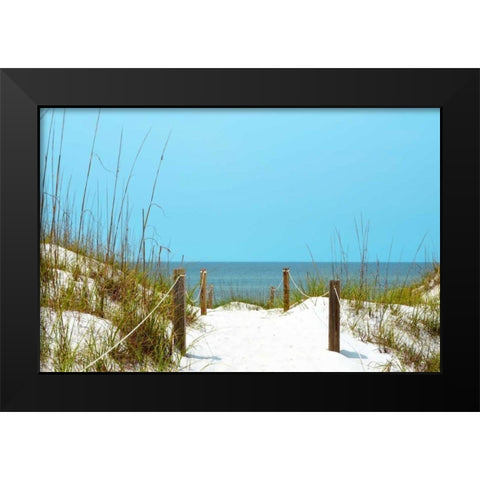 White Sandy Beach I Black Modern Wood Framed Art Print by Peck, Gail