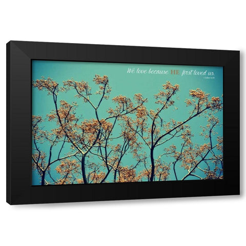 We Love Black Modern Wood Framed Art Print by Peck, Gail