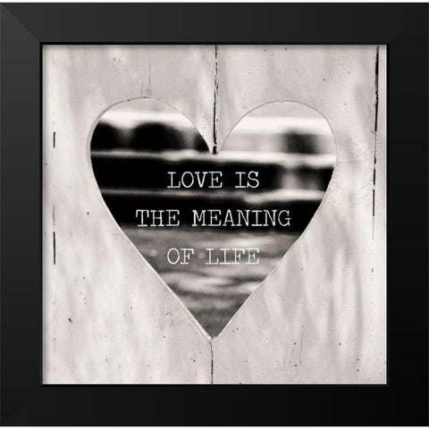 Love is the Meaning Black Modern Wood Framed Art Print by Peck, Gail
