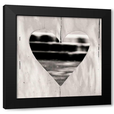 Whole Hearted Fence Black Modern Wood Framed Art Print with Double Matting by Peck, Gail