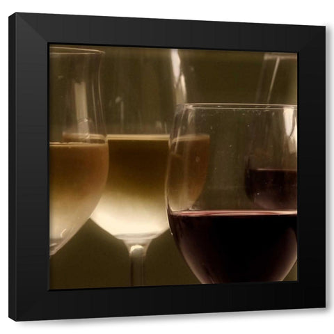Wine Glasses Black Modern Wood Framed Art Print with Double Matting by Peck, Gail
