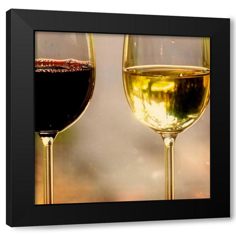 Wine Glasses in the Light Black Modern Wood Framed Art Print with Double Matting by Peck, Gail