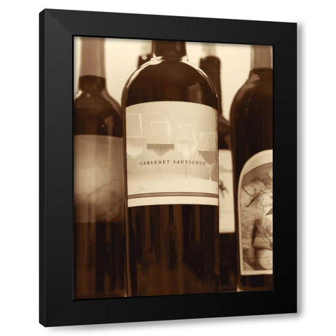 Wine Bottles II Black Modern Wood Framed Art Print with Double Matting by Peck, Gail