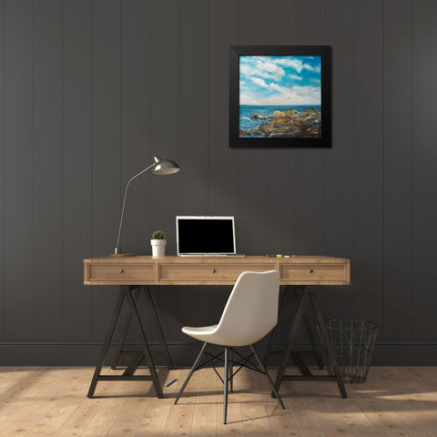 Into the Horizon Square I Black Modern Wood Framed Art Print by DeRice, Julie