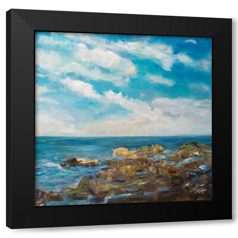 Into the Horizon Square I Black Modern Wood Framed Art Print with Double Matting by DeRice, Julie