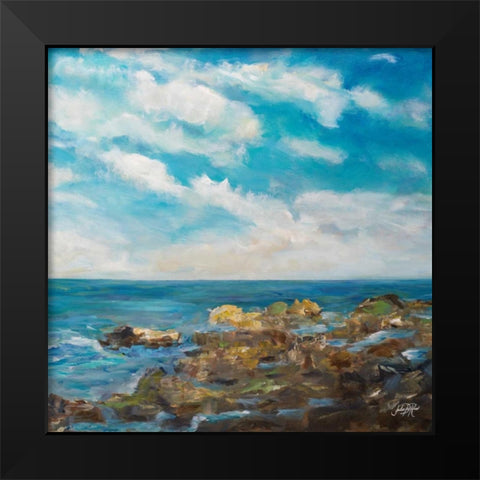Into the Horizon Square I Black Modern Wood Framed Art Print by DeRice, Julie