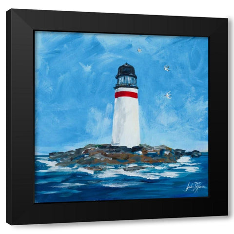 The Lighthouses I Black Modern Wood Framed Art Print with Double Matting by DeRice, Julie