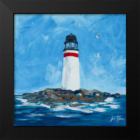 The Lighthouses I Black Modern Wood Framed Art Print by DeRice, Julie