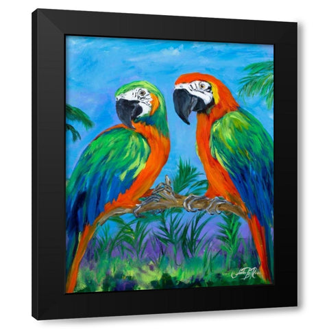 Island Birds I Black Modern Wood Framed Art Print by DeRice, Julie