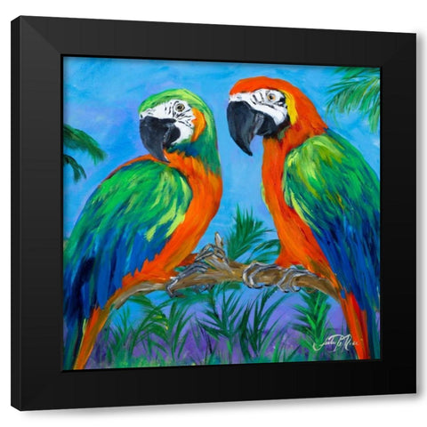 Island Birds Square I Black Modern Wood Framed Art Print by DeRice, Julie