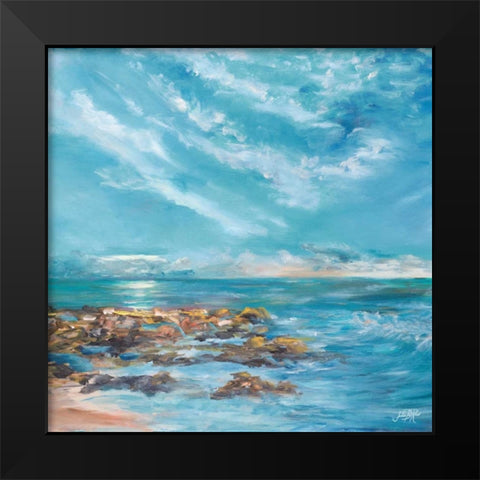 Into the Horizon Square II Black Modern Wood Framed Art Print by DeRice, Julie