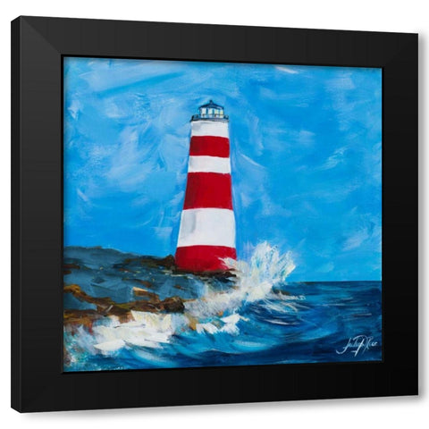 The Lighthouses II Black Modern Wood Framed Art Print with Double Matting by DeRice, Julie