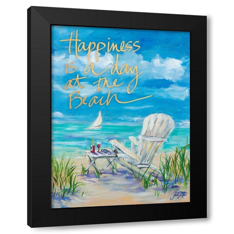 Beach Happiness Black Modern Wood Framed Art Print with Double Matting by DeRice, Julie