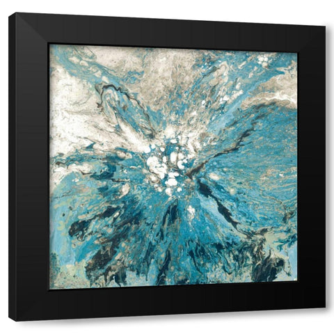The Teal Sea Black Modern Wood Framed Art Print with Double Matting by Mercado, M.