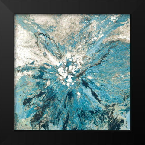 The Teal Sea Black Modern Wood Framed Art Print by Mercado, M.