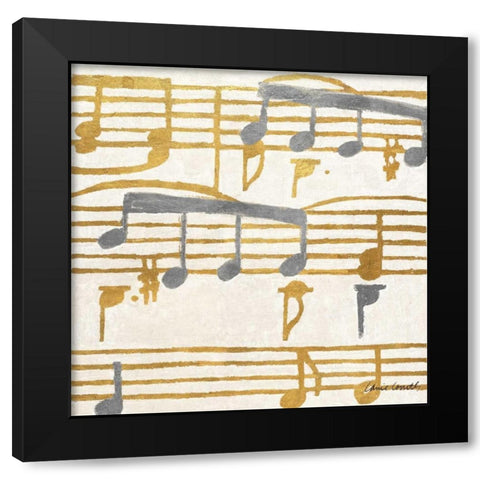 Music Stanzas I Black Modern Wood Framed Art Print by Loreth, Lanie