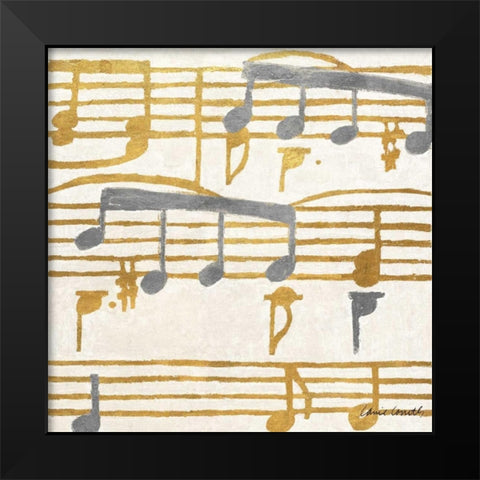 Music Stanzas I Black Modern Wood Framed Art Print by Loreth, Lanie