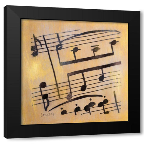 A Tempo I Black Modern Wood Framed Art Print with Double Matting by Loreth, Lanie