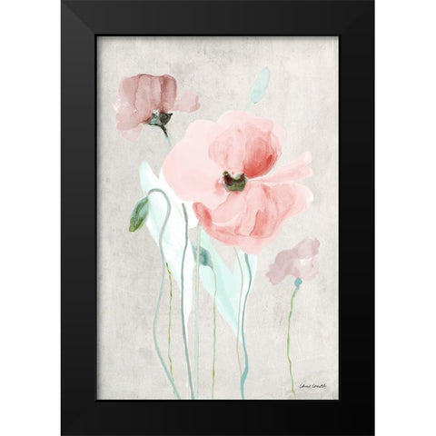 Soft Pink Poppies I Black Modern Wood Framed Art Print by Loreth, Lanie
