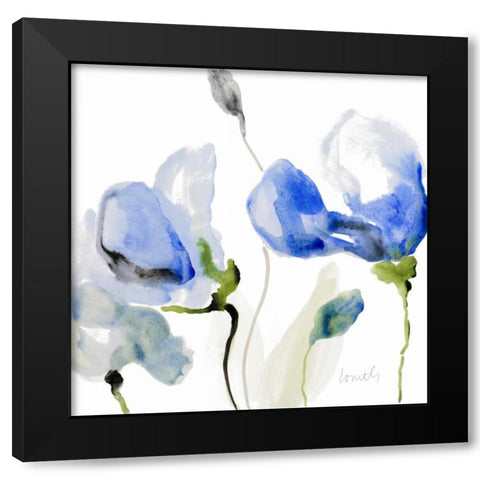 All Poppies II Black Modern Wood Framed Art Print by Loreth, Lanie