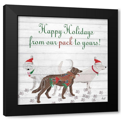 Wood Holiday Pack I Black Modern Wood Framed Art Print by Metz, Andi