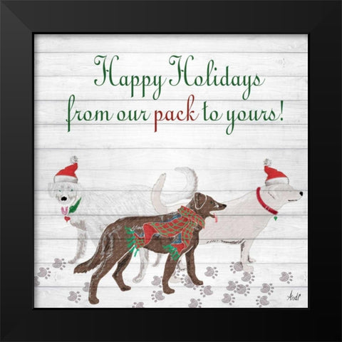 Wood Holiday Pack I Black Modern Wood Framed Art Print by Metz, Andi