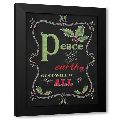 Noel Chalk Art V Black Modern Wood Framed Art Print with Double Matting by Metz, Andi